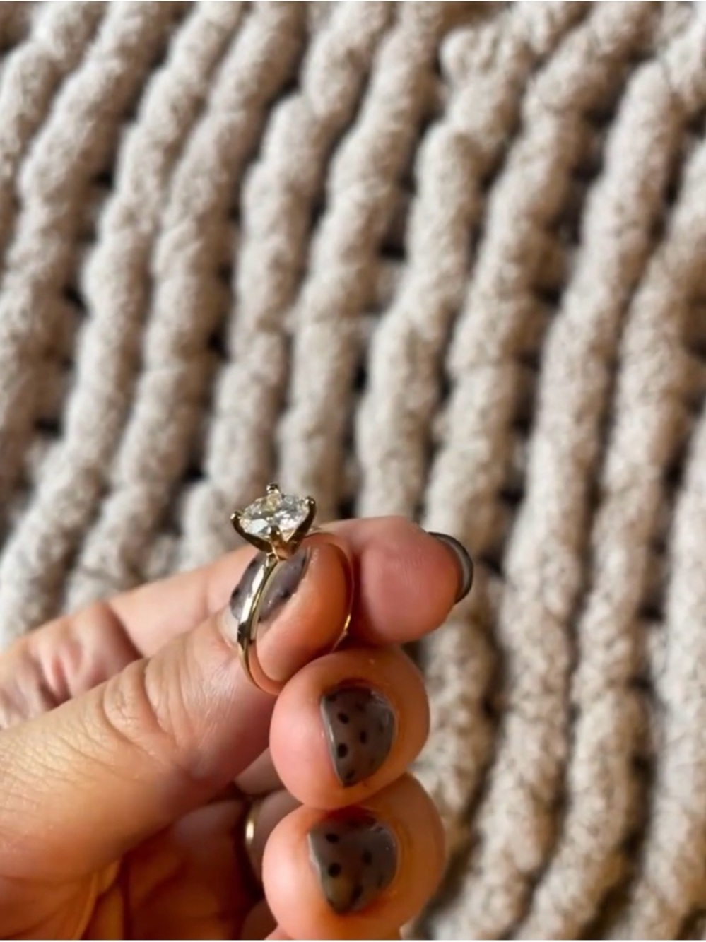 PAVOI Gold Solitaire Moissanite Ring - Gold - Picture 2 of 5